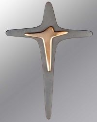 Wandkreuz 19 x 14 cm Korpus Bronze poliert