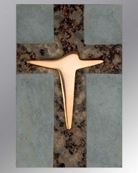 Buntschieferplatte Kreuz mit Korpus