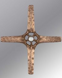 Bronzekreuz mit Bergkristallbesatz