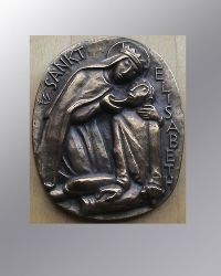 Sankt Elisabeth 10 x 8,5 Bronzeplakette