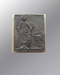 St. Theodor 12 x 9,5 cm Bronzeplakette