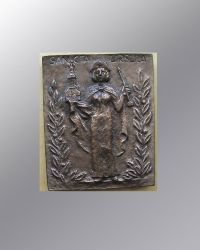 Sancta Ursula ca. 10 x 12 cm Bronzeplakette