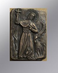 St. Margaretha 8,5 x 12 cm Bronzeplakette