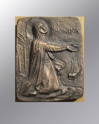 St. Monika 8,5 x 10,5 cm Bronzeplakette