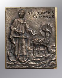 St. Clemens Romanus 10 x 12 cm Bronzeplakette
