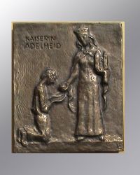 Kaiserin Adelheid 10 x 12 cm Bronzeplakette