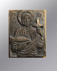 St. Andreas 9 x 11,5 cm Bronzeplakette
