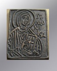 St. Monika 9 x 11,5 cm Bronzeplakette
