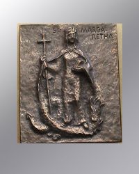 St. Margaretha 9,5 x 11,5 cm Bronzeplakette