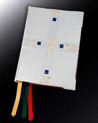 Schmuckeinband versilbert, 34 x 25 x 6 cm mit Evangeliar