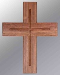 Holzkreuz, schlicht, Mahagoni  20 x 26 cm