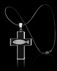 Kreuzanh�nger ICHTYS, 30 x 40 x 8 mm
