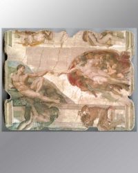Bildtafel "Gott erschafft mit seiner Hand Adam"