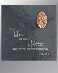 Schiefertafel „Guter Hirte“, 17 x 17 cm