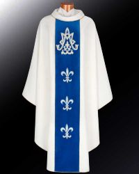Kasel "Ave Maria" mit blauen Samtst�ben