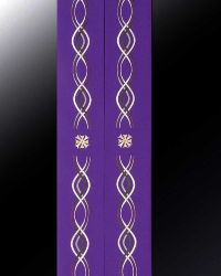 Stola violett, Wellendekor gestickt, 145 cm