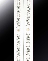 Stola wei�, Wellendekor gestickt, 145 cm