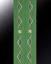 Stola gr�n, Wellendekor gestickt, 145 cm