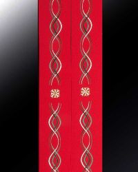 Stola rot, Wellendekor gestickt, 145 cm