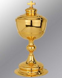 Ziborium in barocker Form, mit Deckel, 27 cm hoch