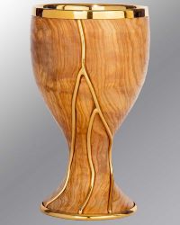 Kelch mit Olivenholzmantel 17,5 cm hoch