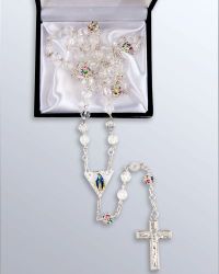 Rosenkranz, silber gekettelt mit Swarovski-Elementen