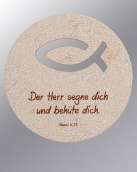 Wandplakette „Fisch“, aus Jurastein 10 cm �