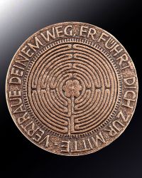 Wandplakette "Labyrinth", Bronze, 9 cm �