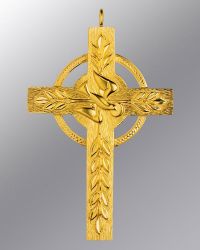 Brustkreuz mit Relief von �lzweigen und Hl. Geist Symbol