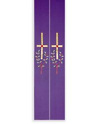 Stola violett, ca. 125 cm lang, �lzweig und Kreuz