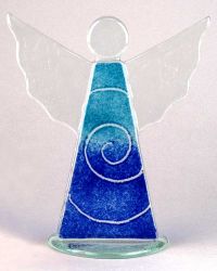 Engel aus Fusing-Glas, blau