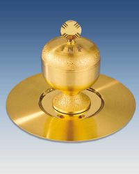 �lgef�� Gravur O.J. vergoldet, 11 cm hoch