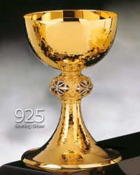 Kelch Sterling Silber, vergoldet und geh�mmert
