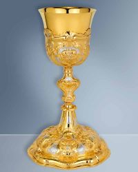 Barockkelch vergoldet und zierversilbert