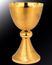 Kelch vergoldet "Friedenskelch" 18 cm hoch