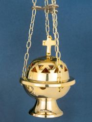 Sternsingerrauchfass aus Messing poliert, 11 cm hoch