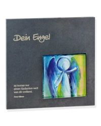 Schiefertafel �Dein Engel�, 17 x 17 cm