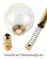 Preview: Flambeaux mit Glas 100 cm Aluminium gold eloxiert