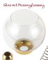 Preview: Flambeaux mit Glas 50 cm Aluminium gold eloxiert