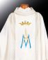 Preview: Kasel aus Wolle mit Lurex AM Mariensymbol gestickt