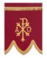 Preview: Prozessionsfahne 125x90cm rot  PX + Kreuz goldgestickt