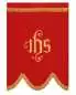 Preview: Fahne rot IHS und Kreuz goldgestickt