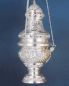 Preview: Rauchfass mit barocker Ornamentik verziert, versilbert 33 cm