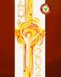 Preview: Osterkerze 600 x 80 mm Flammenkreuz gelb/orange