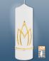 Preview: Marienkerze 225 x 70 mm mit goldenem Marienzeichen