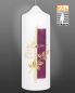Preview: Trauerkerze 230 x 80 mm RAL Wachsapplikation violett & gold