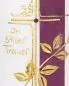 Preview: Trauerkerze 230 x 80 mm RAL Wachsapplikation violett & gold