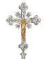Preview: Vortragekreuz 23 x 34 cm barock versilbert, poliert