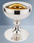 Preview: Ziborium Messing vernickelt, innen vergoldet 18 cm