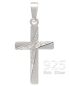 Preview: Kreuz Anhänger strukturiert 12 mm x 18 mm 925 Silber